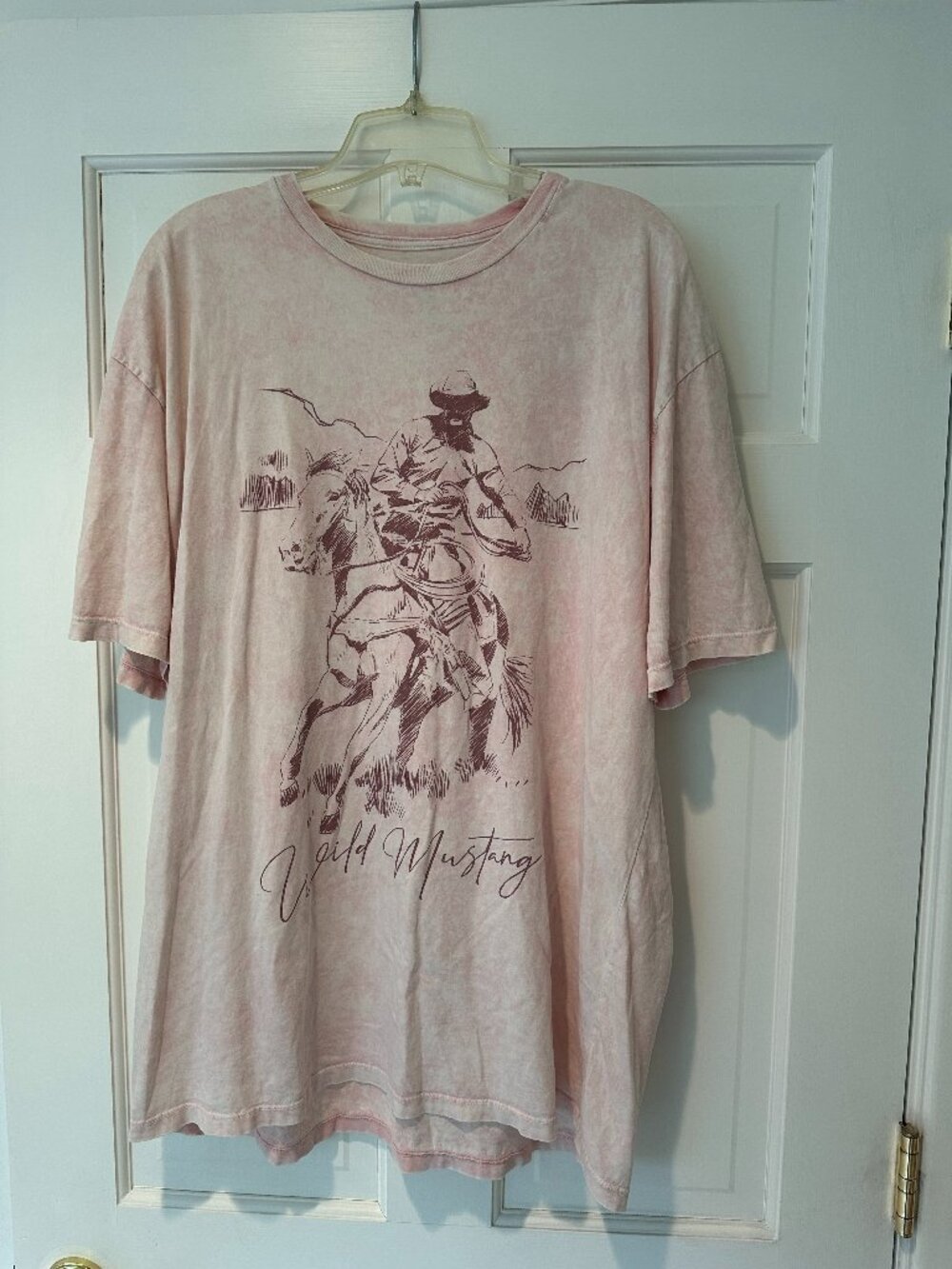 The Post Wild Mustang Oversized Graphic Tee Pink Medium/Large